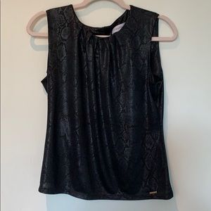 Black Shimmery Sleeveless Blouse